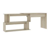 vidaXL Corner Desk Sleek Modern Bedroom Living Room Office Writing Table Rotatab
