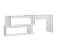 vidaXL Corner Desk Sleek Modern Bedroom Living Room Office Writing Table Rotatab
