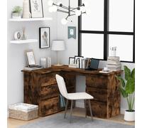 (Smoked oak) vidaXL Corner Desk Chipboard Home Office Computer Study Table Multi Colours