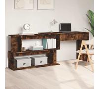Vidaxl Corner Desk Smoked Oak 200X50X76 Cm Engineered Wood