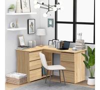 vidaXL Corner Desk Sonoma Oak Engineered Wood Study Table Laptop Workstation