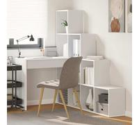 vidaXL Corner Desk White 101.5 x 149.5 x 149.5 cm Engineered Wood