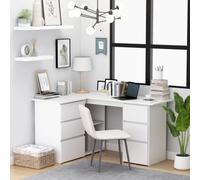 vidaXL Corner Desk White 145x100x76 cm Engineered Wood