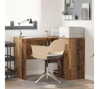 vidaXL Corner Desk with Drawer Old Wood 102 x 88 x 75 cm