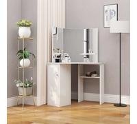 vidaXL Corner Dressing Table Cosmetic Table Make-up Table White