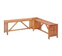 vidaXL Corner garden bench with solid acacia planter 117 x 117 x 40 cm