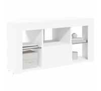 vidaXL Corner LED TV Cabinet White 100 x 40 x 50 cm Engineered Wood, Contemporary Tv Stand, Modern Storage, Durable Entertainment Center, Minimalistic Unit, Corner Cabinet, Living Room Console