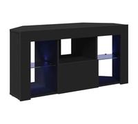 vidaXL Corner LED TV Cabinet Black 101 x 40 x 50 cm Engineered Wood, Contemporary Tv Stand, Modern Storage, Durable Entertainment Center, Minimalistic Unit, Corner Cabinet, Living Room Console