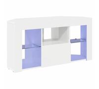vidaXL Corner LED TV Cabinet High gloss White 104 x 40 x 50 cm, Contemporary Tv Stand, Modern Storage, Durable Entertainment Center, Minimalistic Unit, Corner Cabinet, Living Room Console