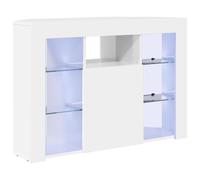 vidaXL Corner LED TV Cabinet High gloss White 104 x 40 x 68 cm, Contemporary Tv Stand, Modern Storage, Durable Entertainment Center, Minimalistic Unit, Corner Cabinet, Living Room Console
