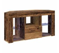 vidaXL Corner LED TV Cabinet Old Wood 107 x 40 x 50 cm Engineered Wood, Contemporary Tv Stand, Modern Storage, Durable Entertainment Center, Minimalistic Unit, Corner Cabinet, Living Room Console