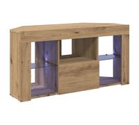 vidaXL Corner LED TV Cabinet Wall-mounted Artisan Oak 108 x 40 x 50 cm, Contemporary Tv Stand, Modern Storage, Durable Entertainment Center, Minimalistic Unit, Corner Cabinet, Living Room Console