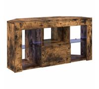 vidaXL Corner LED TV Cabinet Wall-mounted Smoked Oak 105 x 40 x 50 cm, Contemporary Tv Stand, Modern Storage, Durable Entertainment Center, Minimalistic Unit, Corner Cabinet, Living Room Console