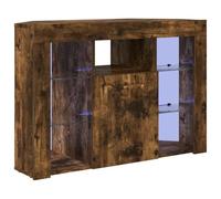 vidaXL Corner LED TV Cabinet Wall-mounted Smoked Oak 105 x 40 x 68 cm, Contemporary Tv Stand, Modern Storage, Durable Entertainment Center, Minimalistic Unit, Corner Cabinet, Living Room Console