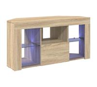 vidaXL Corner LED TV Cabinet Wall-mounted Sonoma Oak 102 x 40 x 50 cm, Contemporary Tv Stand, Modern Storage, Durable Entertainment Center, Minimalistic Unit, Corner Cabinet, Living Room Console