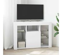 vidaXL Corner LED TV Cabinet White 100x40x68cm Engineered Wood