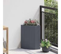 vidaXL Corner Planter Anthracite 30 x 30 x 50 cm Steel, Outdoor Plant Box, Durable Steel Planter, Space-Saving Garden, Corner, Modern Flower Display