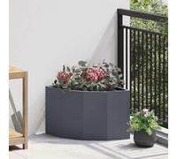 vidaXL Corner Planter Anthracite 45 x 45 x 35 cm Steel, Outdoor Plant Box, Durable Steel Planter, Space-Saving Garden, Corner, Modern Flower Display