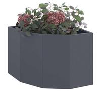 vidaXL Corner Planter Anthracite 45 x 45 x 35 cm Steel, Outdoor Plant Box, Durable Steel Planter, Space-Saving Garden, Corner, Modern Flower Display