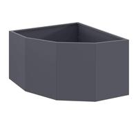 vidaXL Corner Planter Anthracite 60 x 60 x 35 cm Steel, Outdoor Plant Box, Durable Steel Planter, Space-Saving Garden, Corner, Modern Flower Display
