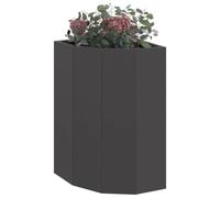 vidaXL Corner Planter Black 30 x 30 x 50 cm Steel, Garden and Terrace, Modern Steel Planter, Durable Flower Box, Outdoor Container, Decorative Plant Display