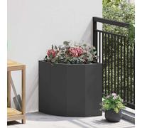 Corner Planter Black Steel 45x45x50cm Outdoor Corner Garden Patio Planter Large