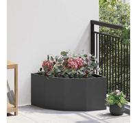vidaXL Corner Planter Black 60 x 60 x 35 cm Steel