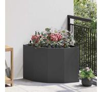 vidaXL Corner Planter Black 60 x 60 x 50 cm Steel