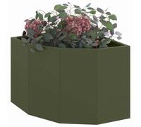 vidaXL Corner Planter Olive green 45 x 45 x 35 cm Steel