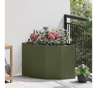vidaXL Corner Planter Olive green 60 x 60 x 50 cm Steel