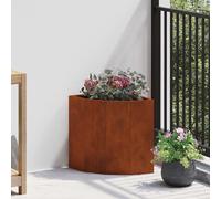 VidaXL Corner Planter Rusty 30 X 30 X 35 Cm Weathering Steel