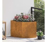 vidaXL Corner Planter Rusty 60 x 60 x 50 cm Weathering steel