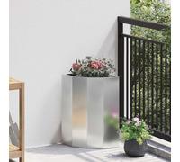 vidaXL Corner Planter Silver 30 x 30 x 50 cm Galvanised steel