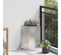 vidaXL Corner Planter Silver 30 x 30 x 50 cm Stainless steel