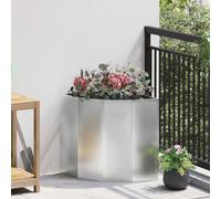 vidaXL Corner Planter Silver 45 x 45 x 50 cm Galvanised steel