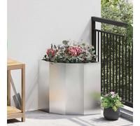vidaXL Corner Planter Silver 45 x 45 x 50 cm Stainless steel