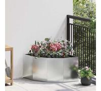 vidaXL Corner Planter Silver 60 x 60 x 35 cm Galvanised steel