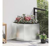 vidaXL Corner Planter Silver 60 x 60 x 50 cm Galvanised steel