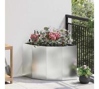 vidaXL Corner Planter Silver 60 x 60 x 50 cm Galvanised steel