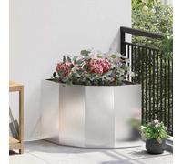 vidaXL Corner Planter Silver 60 x 60 x 50 cm Stainless steel