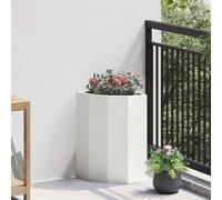 vidaXL Corner Planter White 30 x 30 x 50 cm Steel