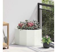 vidaXL Corner Planter White 45 x 45 x 35 cm Steel