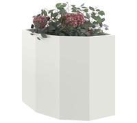 vidaXL Corner Planter White 45 x 45 x 50 cm Steel