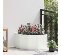 vidaXL Corner Planter White 60 x 60 x 35 cm Steel