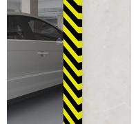 vidaXL Corner Protector - Black and Yellow PU Wall Edge Protector for Pillar, Door Frame and Wall Impact Protection - Self-Adhesive and Suitable for Flat Surfaces - Size 6x2x101.5 cm