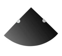 vidaXL Corner Shelf with Chrome Supports Glass Black 35x35 cm Floating Display