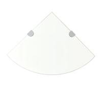 vidaXL Corner Shelf with Chrome Supports Glass Clear 25x25 cm