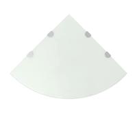Corner Shelf with Chrome Supports Glass White 45x45 cm