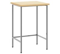 vidaXL Corner Table Grey 55 x 55 x 85 cm Steel and Engineered Wood, Adjustable H