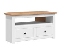 vidaXL Corner TV Cabinet White 93x49x49 cm Solid Pine Panama Range